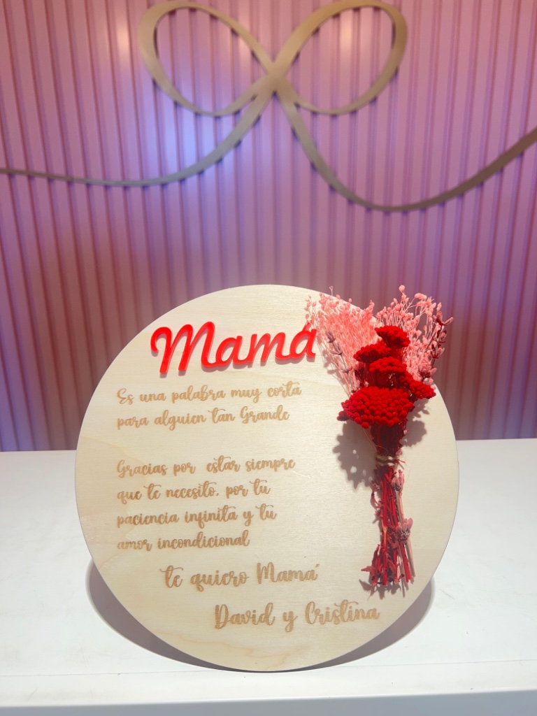 Placa de madera Mamá